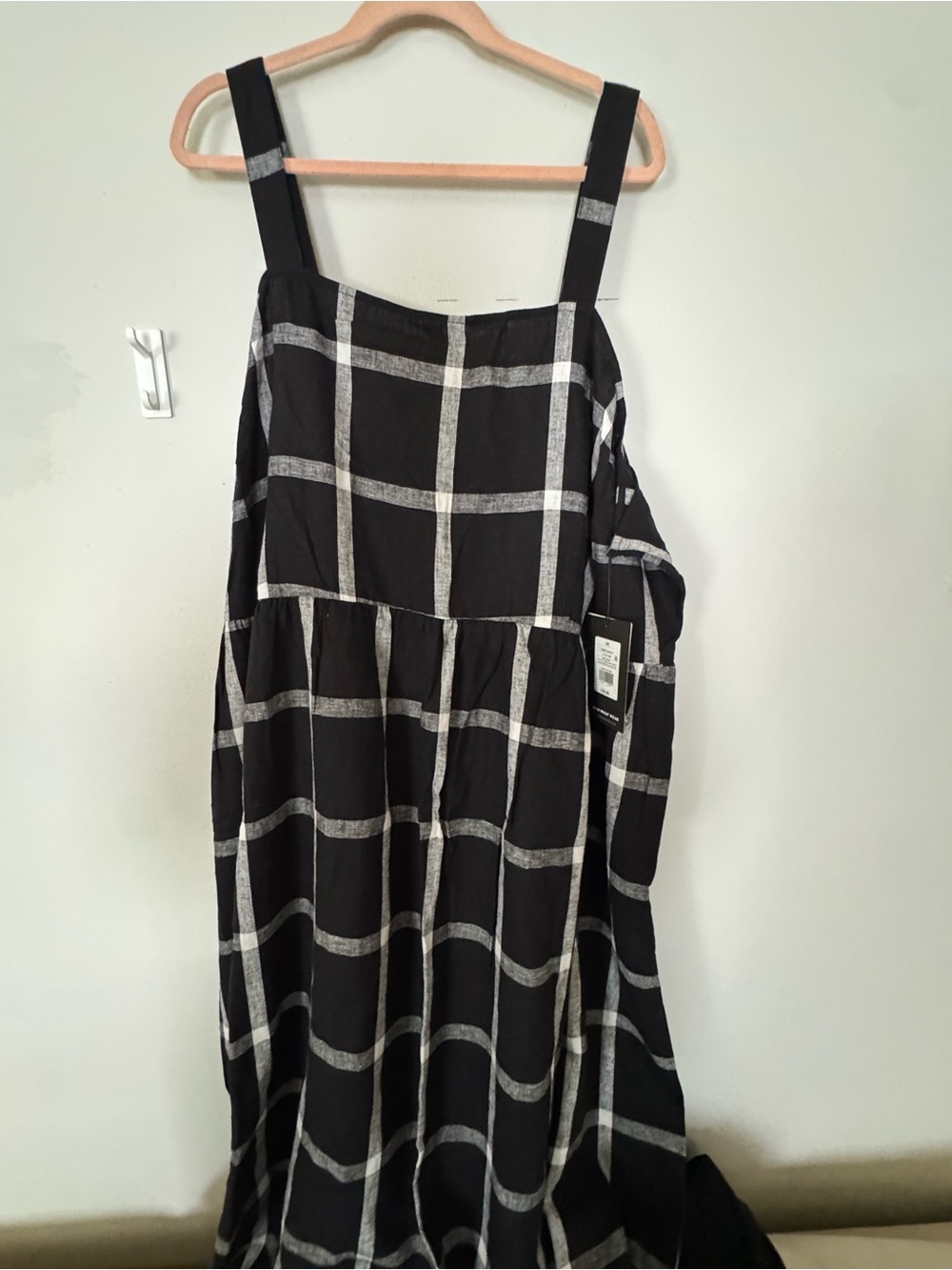Who What Wear Black and White Windowpane Dress